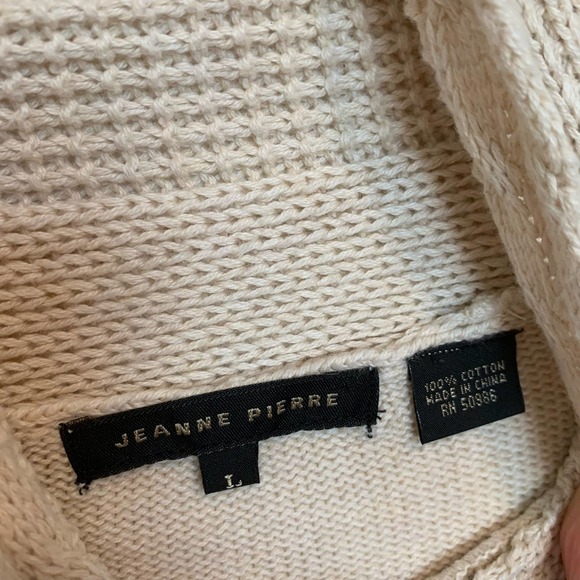 Jeanne Pierre Pullover Long Sleeve Mock Neck Sweater Size Large 100% Cotton - Picture 4 of 15
